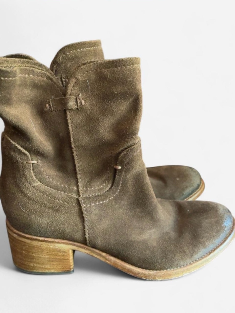 Alberto Fermani Olive Suede Ankle Booties